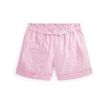 Cotton Twill Paperbag Shorts (Big Kids) Carmel Pink
