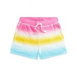 Ombre Terry Shorts (Big Kids) Turquoise/Pink