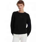 Cotton Blouson Sleeve Sweater Black