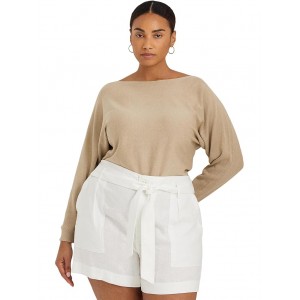 Plus-Size Cotton-Blend Dolman-Sleeve Sweater Birch Tan