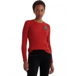 Bullion Cable-Knit Cotton Sweater Martin Red