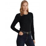 Cotton-Blend Puff-Sleeve Sweater Black