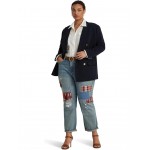 Plus Size Patchwork Relaxed Tapered Jeans in Skye Wash