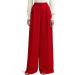 Pleated Satin Crepe Wide-Leg Pants Martin Red