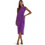 Stretch Jersey Tie-Front Dress Purple Jasper