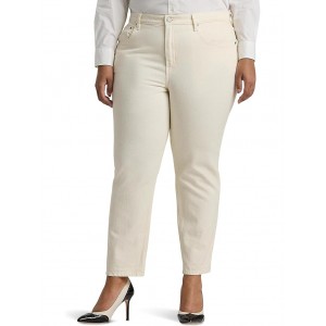 Plus-Size Relaxed Tapered Ankle Jeans Mascarpone Cream Wash