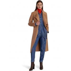 Belted Wool-Blend Wrap Coat Classic Camel