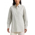 Striped Cotton Broadcloth Shirt Blue/White 2