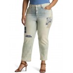 Plus-Size Patchwork Relaxed Tapered Ankle Jean Belleville Wash
