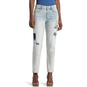 Petite Patchwork Relaxed Tapered Ankle Jean Belleville Wash