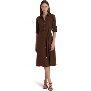 Fit-and-Flare Shirtdress Brown Birch