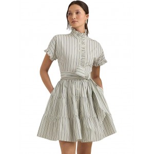 Striped Cotton Broadcloth Shirtdress Blue/White