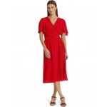 Belted Georgette Dress Martin Red
