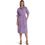 Belted Suede Shirtdress Wisteria