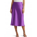 Satin Charmeuse Midi Skirt Purple Jasper