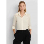 Womens Classic Fit Lace-Trim Georgette Shirt