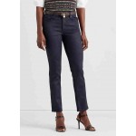 Coated Mid-Rise Straight Ankle Jeans