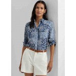 Classic Fit Patchwork Floral Voile Shirt