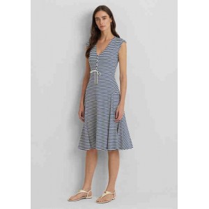 Striped Cotton Blend Jersey Dress