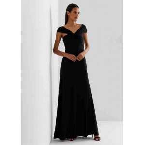 Jersey Off the Shoulder Gown
