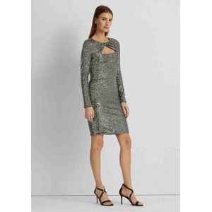 Twist Front Sequined Cocktail Dress