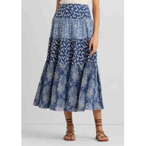 Patchwork Floral Voile Tiered Skirt