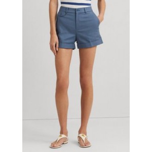 Pleated Double Faced Cotton Shorts