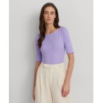 Womens Stretch Cotton Boatneck Top