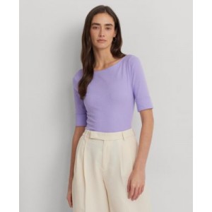 Womens Stretch Cotton Boatneck Top