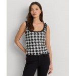Womens Sequined Houndstooth Tank Top