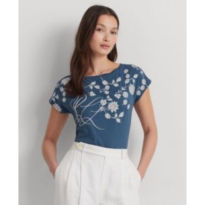 Womens Floral Embroidered Tee Regular & Petite