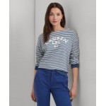Womens Embroidered Striped Top