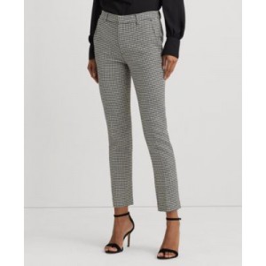 Womens Slim Houndstooth Cropped Pants