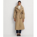 Womens Stand-Collar Maxi Trench Coat