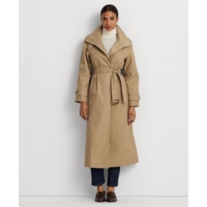 Womens Stand-Collar Maxi Trench Coat