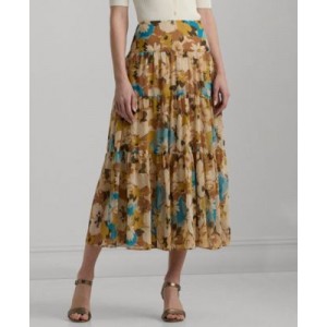 Womens Floral A-Line Skirt Regular & Petite