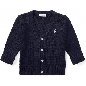 Polo Ralph Lauren Kids Combed Cotton V-Neck Cardigan (Infant)