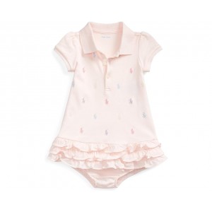 Polo Ralph Lauren Kids Baby Girls Ruffled Polo Dress & Bloomers Set (Infant)