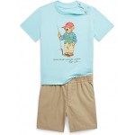 Polo Ralph Lauren Kids Polo Bear Tee & Polo Prepster Shorts Set (Infant)