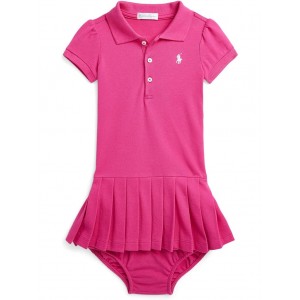 Polo Ralph Lauren Kids Pleated Mesh Polo Dress & Bloomer (Infant)