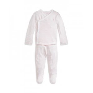 Unisex Striped Organic Cotton Top & Footed Pants Set - Baby