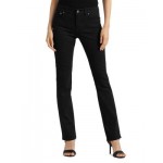Mid Rise Straight Super Stretch Jeans in Black