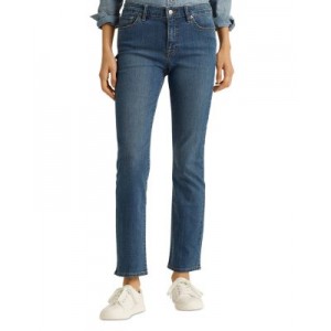 Mid-Rise Straight Jeans in Ocean Blue