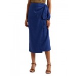 Linen Midi Wrap Skirt