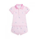 Girls Polo Pony Mesh Polo Shirt & Short Set - Baby