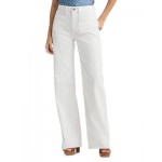 High Rise Wide Leg Jeans in White Wash