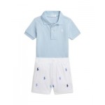 Boys Mesh Polo Shirt & Shorts Set - Baby