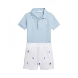 Boys Mesh Polo Shirt & Shorts Set - Baby