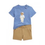 Boys Polo Bear Jersey Tee & Terry Shorts Set - Baby