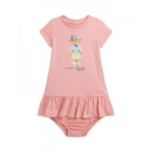 Girls Cotton Jersey Polo Bear Tee Dress & Bloomer Set - Baby